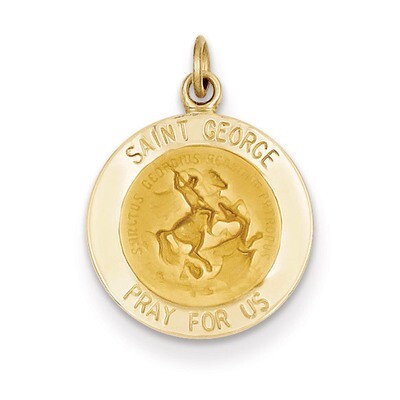 Saint George Medal Charm 14k Gold XR410, MPN: XR410, 191101544347