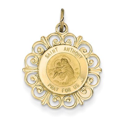 Saint Anthony Medal Charm 14k Gold XR387, MPN: XR387, 883957342580