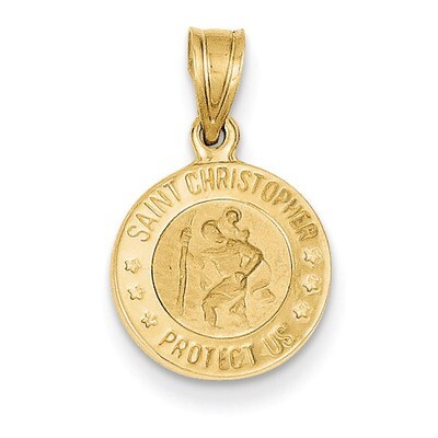 Saint Christopher Medal Charm 14k Gold M1481, MPN: M1481, 637218044054