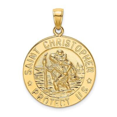 Saint Christopher Coin Charm 14k Gold Polished K8525, MPN: K8525, 637218063444