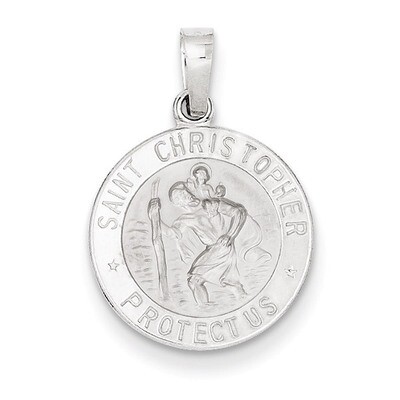 Saint Christopher Medal Charm 14k White Gold XR513, MPN: XR513, 886774582238