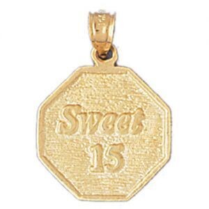 Dazzlers Jewelry Sweet Sixteen Pendant Necklace Charm Bracelet in Yellow, White or Rose Gold 10315,…