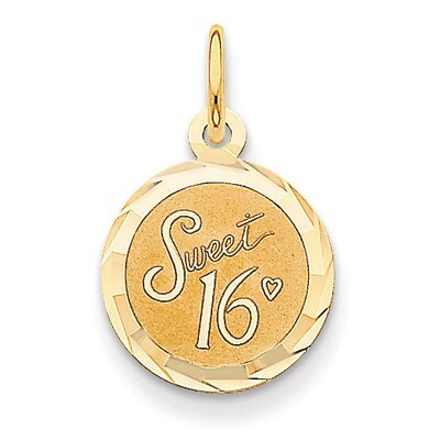 Sweet Sixteen Disc Charm 14k Gold XAC745, MPN: XAC745, 886774960517