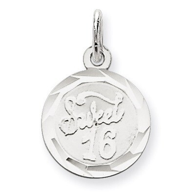 Sweet Sixteen Disc Charm Sterling Silver QC2453, MPN: QC2453, 191101181382