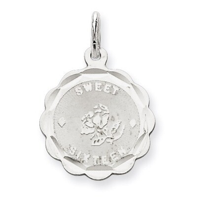 Sweet Sixteen Disc Charm Sterling Silver QC2455, MPN: QC2455, 883957532394