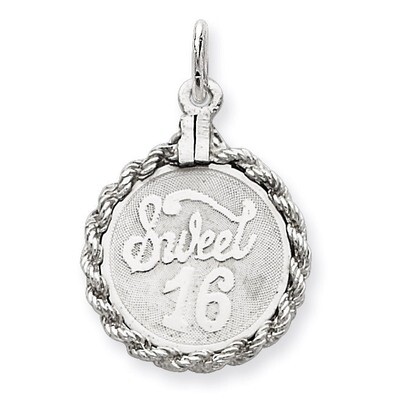 Sweet Sixteen Disc Charm Sterling Silver QC2458, MPN: QC2458, 883957354729