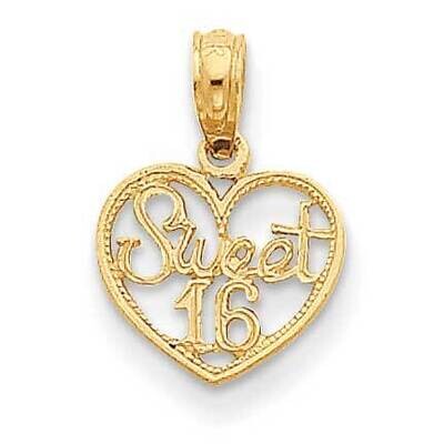 Sweet 16 in Heart Pendant 14k Gold D3914, MPN: D3914, 637218025749