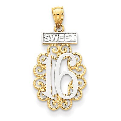 Filigree Sweet 16 Pendant 14K Gold &amp; Rhodium C2960, MPN: C2960, 886774960241