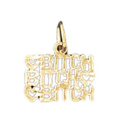 Dazzlers Jewelry Bitch Bitch Bitch Pendant Necklace Charm Bracelet in Yellow, White or Rose Gold 10…