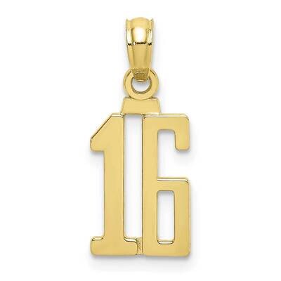 Number 16 Pendant 10k Gold 10NU16, MPN: 10NU16,