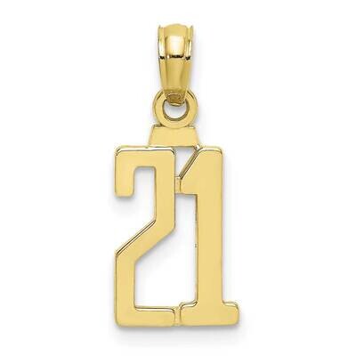 Number 21 Pendant 10k Gold 10NU21, MPN: 10NU21,