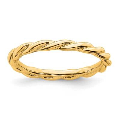 Yellow-plated Twist Ring Sterling Silver QSK2006, MPN: QSK2006, 191101725258