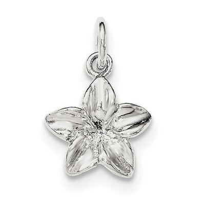 Plumeria Flower Pendant Sterling Silver Polished QC8680, MPN: QC8680, 191101363320