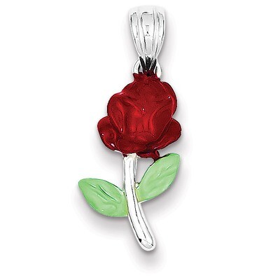 Enamel Flower Charm Sterling Silver QC6208, MPN: QC6208, 191101561313