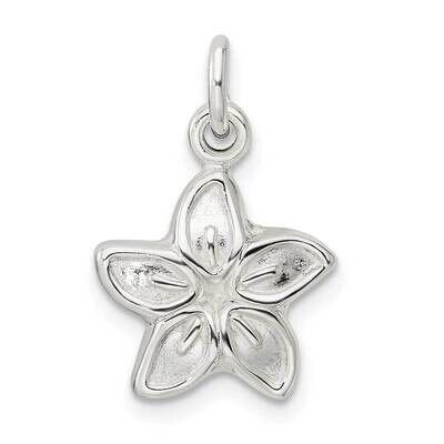 Puffed Flower Charm Sterling Silver QC11025, MPN: QC11025,