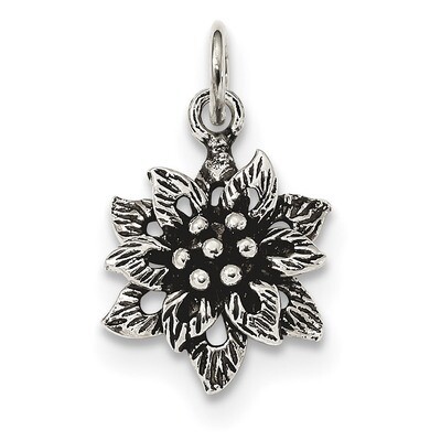 Flower Pendant Sterling Silver Antiqued QC9241, MPN: QC9241,