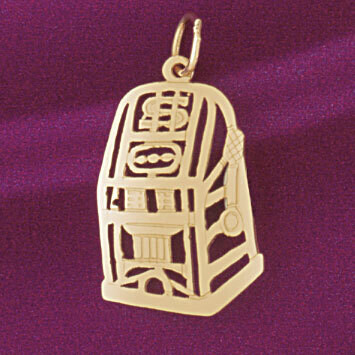 Dazzlers Jewelry Slot Machine Pendant Necklace Charm Bracelet in Yellow, White or Rose Gold 5421, M…
