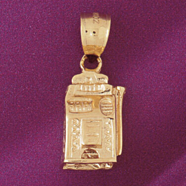 Dazzlers Jewelry Slot Machine Pendant Necklace Charm Bracelet in Yellow, White or Rose Gold 5417, M…