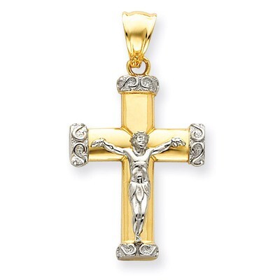 Crucifix Pendant 14k Two-Tone Gold C961, MPN: C961, 752908141285