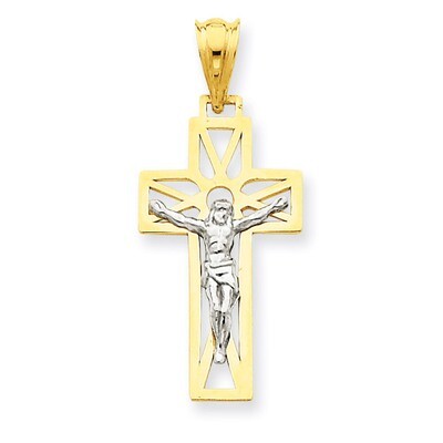 Crucifix Pendant 14k Two-Tone Gold D3677, MPN: D3677, 886774093789