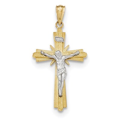 Polished Crucifix Pendant 14k Two-Tone Gold K5573, MPN: K5573, 191101459276