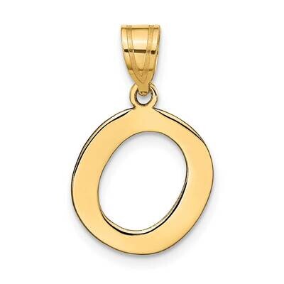 Bubble Letter O Initial Pendant 14k Gold Polished YC1441O, MPN: YC1441O, 196904084816