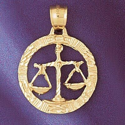 Dazzlers Jewelry Libra Scales Zodiac Pendant Necklace Charm Bracelet in Yellow, White or Rose Gold …