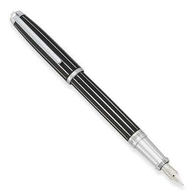 Charles Hubert Black Striped Fountain Pen GM9166, MPN: GM9166, 811233018232