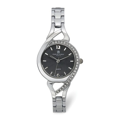 Charles Hubert Ladies Chrome Finish Black Dial Watch  XWA6100, MPN: XWA6100, 848870008999