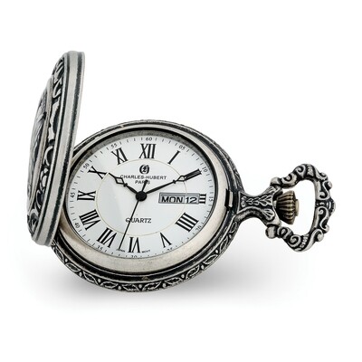 Charles Hubert Antique Chrome Finish Train Pocket Watch  XWA6148, MPN: XWA6148, 848870008234