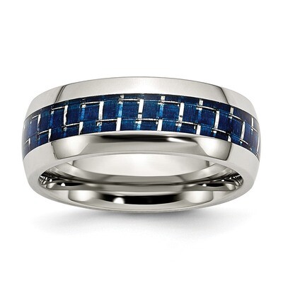 Blue Carbon Fiber Inlay Polished Band Stainless Steel SR269-10, MPN: SR269, 886774264363