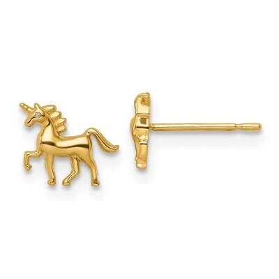 Unicorn Post Earrings 14k Gold GK1152 by Madi K, MPN: GK1152, 883957976037