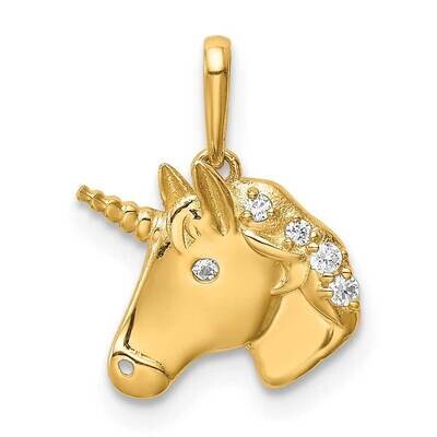 Unicorn Pendant 14k Gold CZ Diamond YC1431, MPN: YC1431, 883957919201