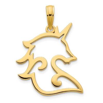 Unicorn Pendant 14k Gold D5078, MPN: D5078, 196904087916