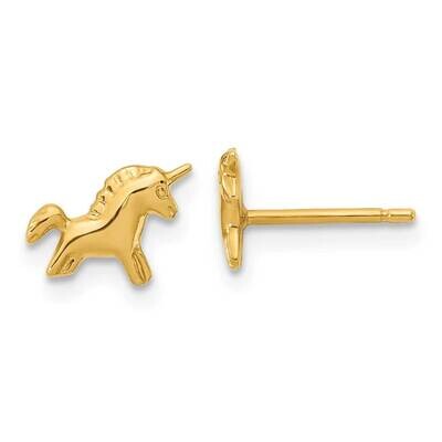 Unicorn Post Earrings 14k Gold Polished GK1154 by Madi K, MPN: GK1154, 883957976242