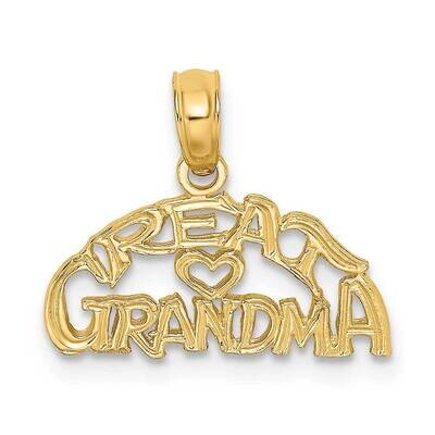 Block Engraved Great Grandma Charm 14k Gold K8905, MPN: K8905, 637218030286