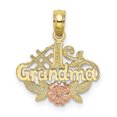 #1 Grandma with Flower Charm 10k Two-Tone Gold  10K9044, MPN: 10K9044,