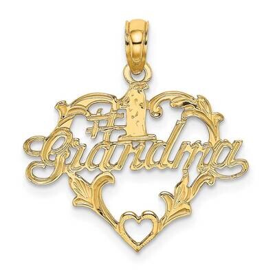 #1 Script Grandma In Heart Charm 14k Gold K8790, MPN: K8790, 637218023127