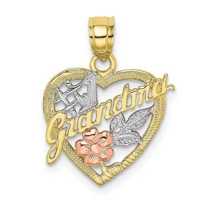 Tri-Color #1 Grandma In Heart Charm 10k Gold 10K8991, MPN: 10K8991, 63721815322