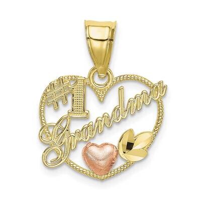 #1 Grandma In Heart Frame Charm 10k Two-Tone Gold  10K9204, MPN: 10K9204, 63721818682