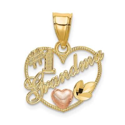 #1 Grandma In Heart Frame Charm 14k Two-tone Gold K9204, MPN: K9204, 637218083688
