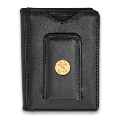 MLB New York Yankees Black Leather Wallet Gold-plated Sterling Silver GP013YAN-W1, MPN: GP013YAN-W1…