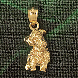 Dazzlers Jewelry Affen Pinscher Dog Pendant Necklace Charm Bracelet in Yellow, White or Rose Gold 2…