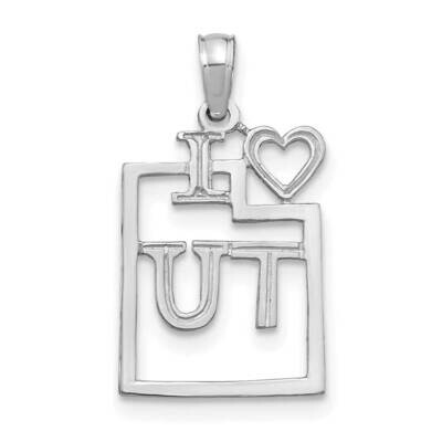 Utah State Pendant 14k White Gold Solid D1191W, MPN: D1191W,