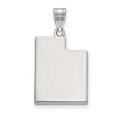 Utah State Pendant Charm 14k White Gold Engravable XNA707W-UT, MPN: XNA707W-UT, 886774753768