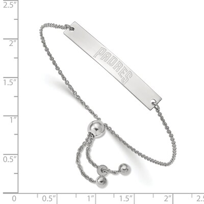 San Diego Padres Bar Adjustable Bracelet Team Script Sterling Silver SS040PAD-9, MPN: SS040PAD-9, 1…
