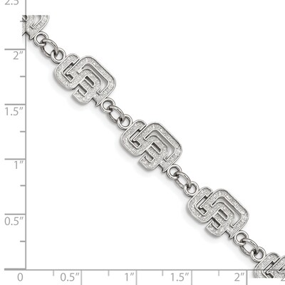 MLB San Diego Padres Logo with 1.5 In Extender Link Bracelet Stainless Steel ST515PAD, MPN: ST515PA…