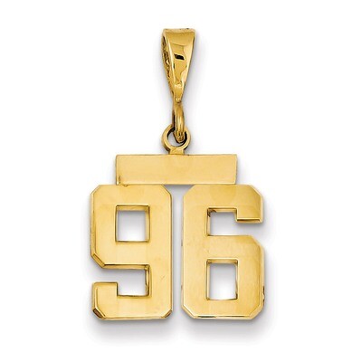 Number 96 Charm 14k Gold Small Polished SP96, MPN: SP96, 883957153780