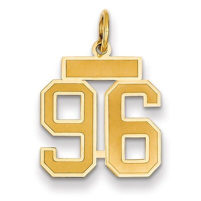 Number 96 Charm 14k Gold Small Satin  LSS96, MPN: LSS96, 883957070575