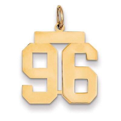 Number 96 Charm 14k Gold Medium Polished LM96, MPN: LM96, 883957138886